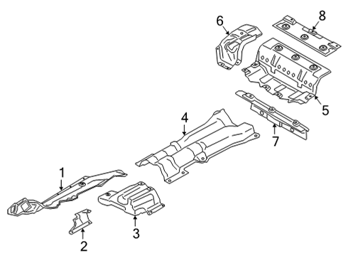 2022 BMW 840i Gran Coupe Heat Shields HEAT INSULATION FOR REAR MUF Diagram for 51487374762