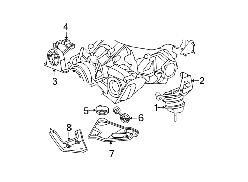 2004 Chrysler Pacifica Engine & Trans Mounting Support-Structural Diagram for 4861619AA