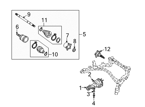 2003 Infiniti M45 Axle & Differential - Rear Final Drive Assembly Diagram for 38301-0C202