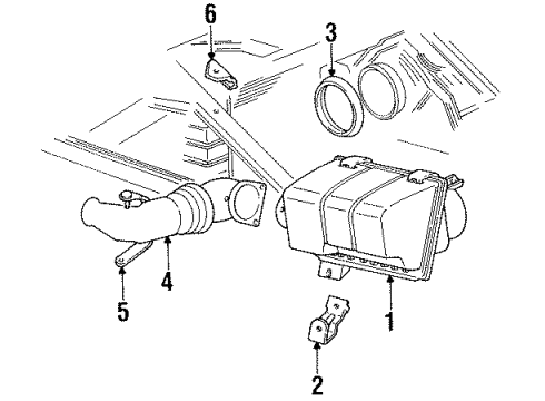 1992 Oldsmobile Cutlass Cruiser Air Intake Cleaner Asm-Air Diagram for 25098172