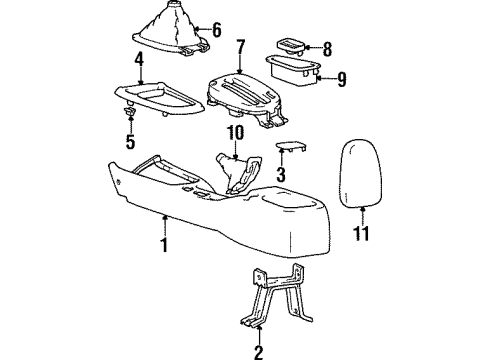 2001 Hyundai Tiburon Center Console Indicator Assembly-Shift Lever Diagram for 43771-27085-YN