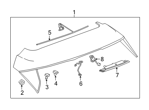 2020 Buick Regal TourX Rear Spoiler Spoiler Assembly Diagram for 39195532