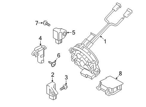 2016 Hyundai Santa Fe Sport Seat Belt Clock Spring Spiral Cable Fits Diagram for 93490-4Z320