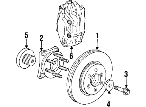 1993 Dodge Viper Front Brakes Piston-Disc Brake Diagram for 4723456