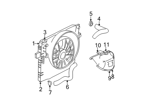 2002 Jeep Grand Cherokee Radiator & Components Hose-Radiator Outlet Diagram for 52079401AB