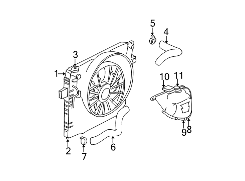 2002 Jeep Grand Cherokee Radiator & Components Hose-Radiator Inlet Diagram for 52079406AC