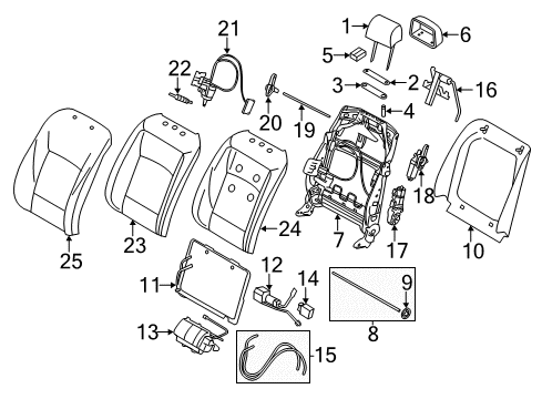 2016 BMW 535d xDrive Power Seats Seat Adjustment Switch, Left Diagram for 61319270379