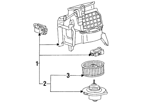 1991 Toyota Celica Blower Motor & Fan Blower Assembly Diagram for 87130-20480