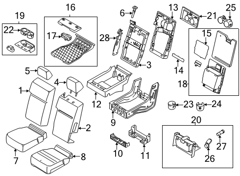 2022 Ford F-350 Super Duty Front Seat Components Handle Diagram for HC3Z-25454A48-AA