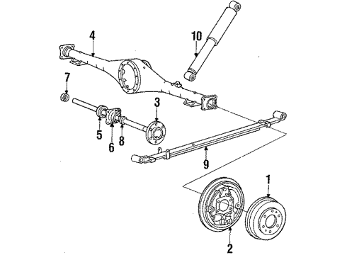 1985 Dodge Ram 50 Rear Brakes Cylinder Assembly, Rear Bra Diagram for MB500485