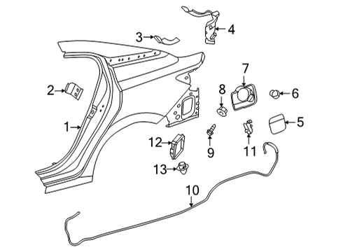 2021 Nissan Sentra Fuel Door Base FILLR Lid Diagram for 78120-6LB0A