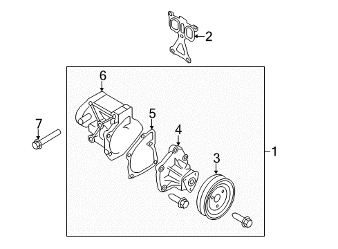 2011 Kia Sorento Water Pump Cover-Water Pump Diagram for 25125-2G650