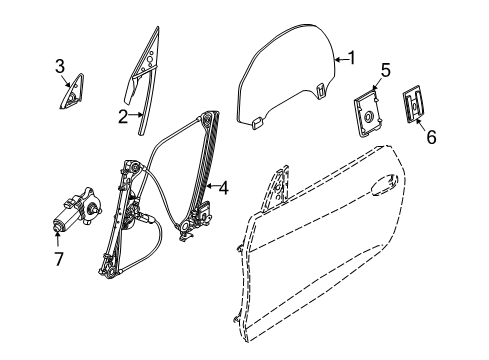 2003 BMW Z4 Door & Components Seal, Outer Left Mirror Triangle Diagram for 51337023967