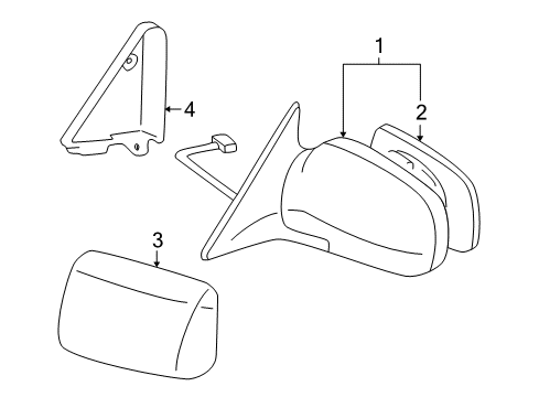 2004 Toyota RAV4 Outside Mirrors Cover Diagram for 87915-46020-A1
