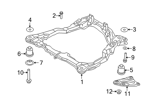 2006 Kia Spectra Suspension Mounting - Front Plate-Lower Diagram for 624732D000
