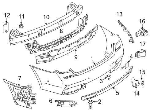 2019 BMW M760i xDrive Parking Aid Rear Reflector, Rear Right Diagram for 63148063198