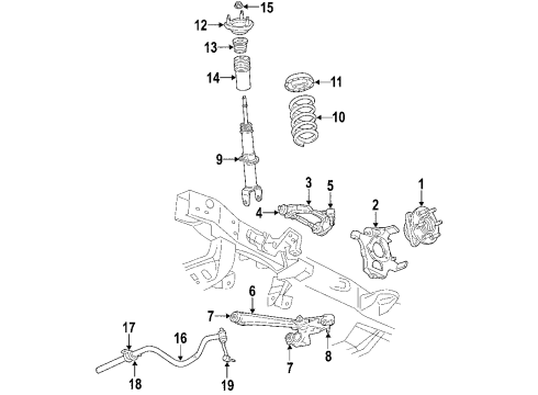 2005 Dodge Dakota Front Suspension Components, Lower Control Arm, Upper Control Arm, Stabilizer Bar BUSHING-STABILIZER Bar Diagram for 52013697AA