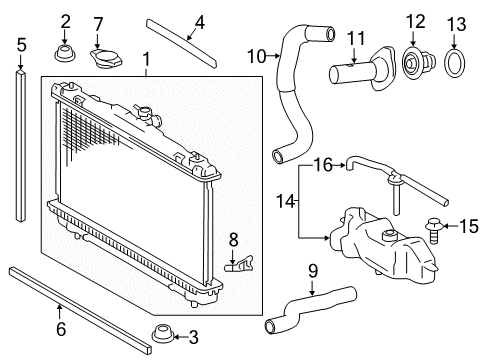 2016 Toyota Camry Radiator & Components Upper Hose Diagram for 16571-0V070