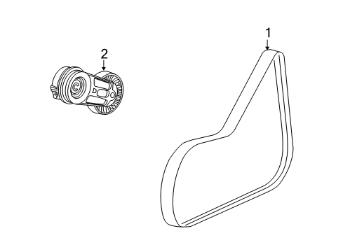 2007 Saturn Ion Belts & Pulleys Belt, Generator & A/C Compressor Diagram for 12605042