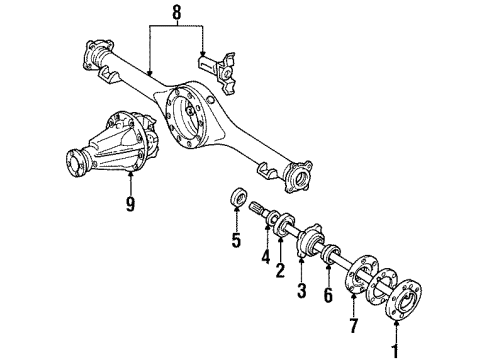 1994 Toyota T100 Axle & Differential - Rear Carrier Assembly Diagram for 41101-34040