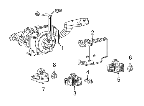 2019 Ram ProMaster City Air Bag Components Air Bag Control Module Diagram for 68394935AA