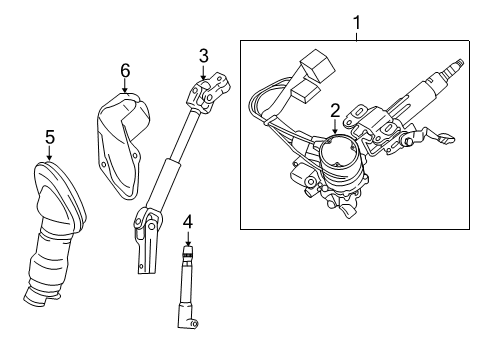 2009 Toyota RAV4 Steering Column & Wheel, Steering Gear & Linkage Motor Assembly Diagram for 80960-42020