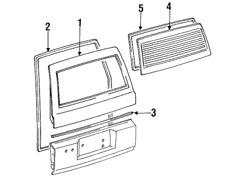 1994 Toyota Land Cruiser Gate & Hardware Weatherstrip Diagram for 68291-60050