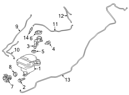 2017 Honda Fit Windshield - Wiper & Washer Components Hose Diagram for 76805-T5A-003