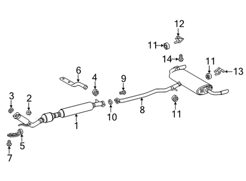 2022 Lexus NX350h Exhaust Components Muffler & Pipe Seal Diagram for 17451-25040