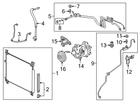 2020 Lexus RX350L A/C Condenser, Compressor & Lines Tube & Accessory Ass Diagram for 88710-48570