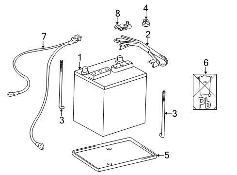 2000 Toyota Echo Battery Negative Cable Diagram for 82123-52071
