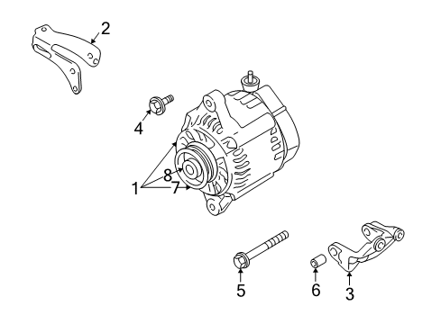 1999 Chevrolet Tracker Alternator Bush, Generator Mounting (On Esn) Diagram for 91174378