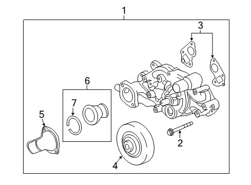 2009 Chevrolet Corvette Cooling System, Radiator, Water Pump, Cooling Fan Pulley Diagram for 12602081