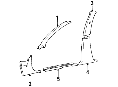 1998 Hyundai Accent Interior Trim - Pillars, Rocker & Floor Trim Assembly-Front Pillar RH Diagram for 85820-22000-IA