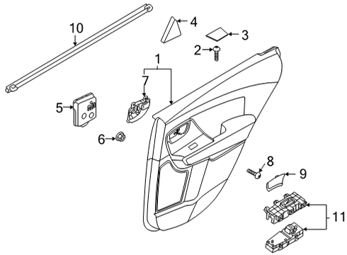 2019 Kia Niro EV Rear Door WEATHERSTRIP-Rear Door Belt Inside Diagram for 83241G5000