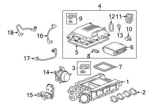 2013 Cadillac CTS Powertrain Control Rear Oxygen Sensor Diagram for 12634063