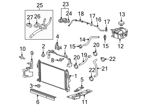 2013 Buick LaCrosse Radiator & Components Radiator Diagram for 23305638