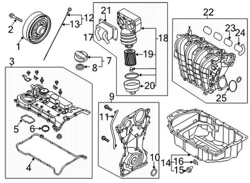 2020 Hyundai Sonata Intake Manifold Filter Assembly-Engine Oil Diagram for 26300-2JTA2