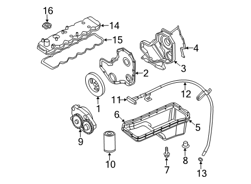 2003 Dodge Ram 2500 Filters Bolt-HEXAGON FLANGE Head Diagram for 4761331