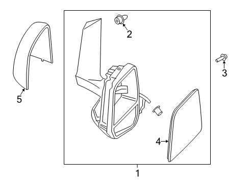 2019 Ford Transit Connect Mirrors Mirror Assembly Diagram for KT1Z-17682-J