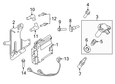 2018 Ford Edge Powertrain Control Ignition Coil Diagram for 7T4Z-12029-F