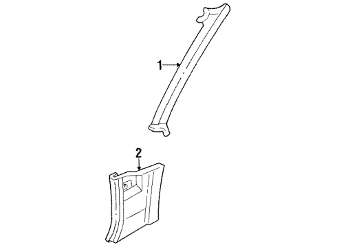 1989 Nissan Sentra Interior Trim - Pillars, Rocker & Floor GARNISH Pillar RH Diagram for 76911-57A03