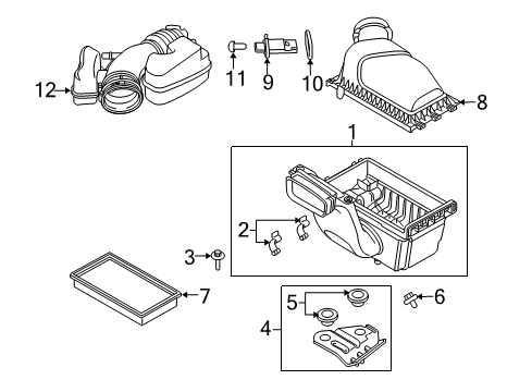 2015 Ford Police Interceptor Sedan Powertrain Control Air Inlet Assembly Diagram for DA8Z-9B659-A