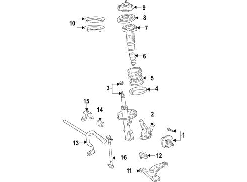 2021 Lexus UX250h Front Suspension Components, Lower Control Arm, Stabilizer Bar ABSORBER Assembly, Shock Diagram for 48520-80627