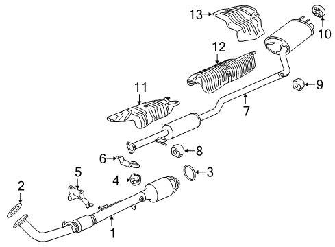 2014 Honda Accord Exhaust Components Stay, Exh Diagram for 18213-T3Z-A01