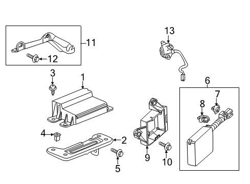 2013 Honda Odyssey Lane Departure Warning Clip, Harness Band (164.5MM) (Dark Blue)(W/Seal) Diagram for 91545-SNA-003