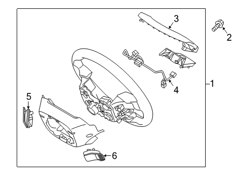 2015 Hyundai Sonata Steering Wheel & Trim Switch Assembly-Steering Wheel Remote Diagram for 96750-C2060-UN5