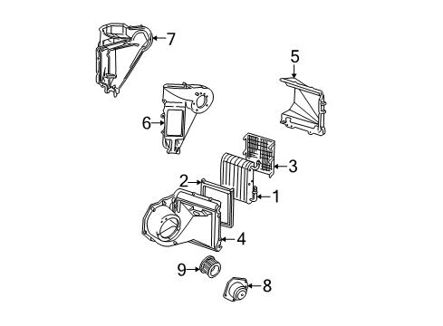 2002 GMC Safari Air Conditioner Case, A/C Evaporator Diagram for 52478146