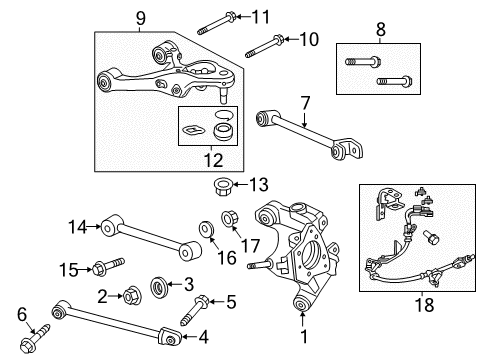 2014 Acura RLX Rear Suspension, Lower Control Arm, Upper Control Arm, Ride Control, Stabilizer Bar, Suspension Components Harness Assembly, Passenger Side Epb Diagram for 47510-TY3-A01