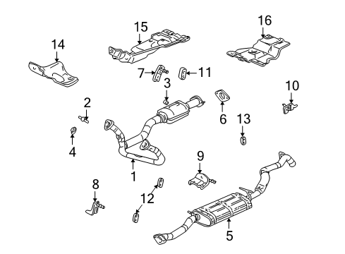 2001 Chevrolet S10 Exhaust Components Bracket-Exhaust Muffler Front Hanger Diagram for 15997128